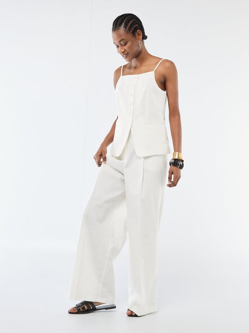 Pantaloni ampi da cerimonia in misto lino - Kiabi