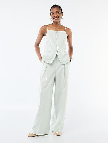 Pantaloni ampi da cerimonia in misto lino