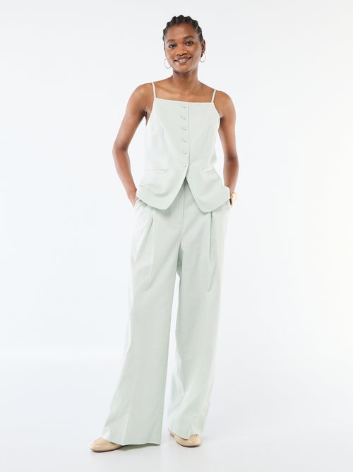 Pantaloni ampi da cerimonia in misto lino - Kiabi