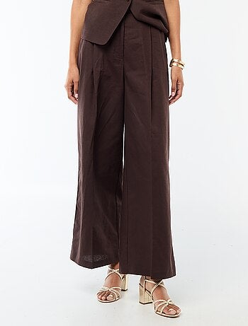 Pantaloni ampi da cerimonia in misto lino