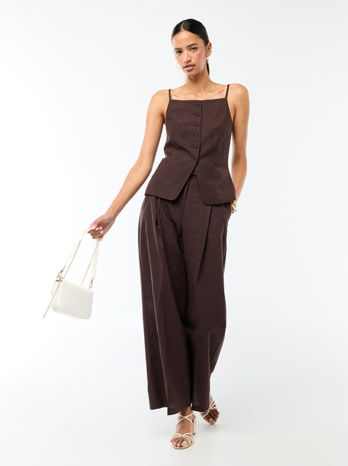 Pantaloni ampi da cerimonia in misto lino - Kiabi