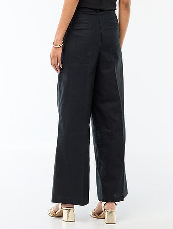 Pantaloni ampi da cerimonia in misto lino