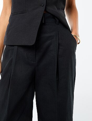 Pantaloni ampi da cerimonia in misto lino