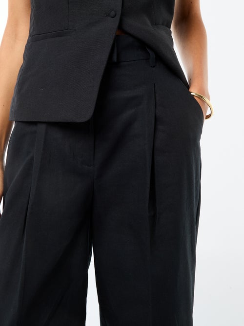 Pantaloni ampi da cerimonia in misto lino - Kiabi