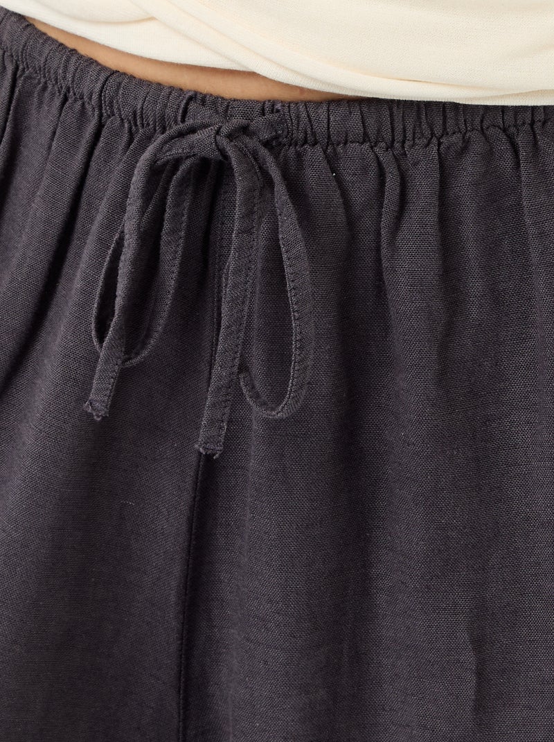 Pantaloni ampi da donna con vita elasticizzata e fondo stretto Grigio - Kiabi