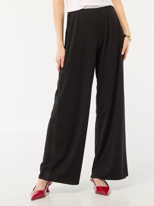 Pantaloni ampi e fluidi con bande laterali in pizzo - Kiabi