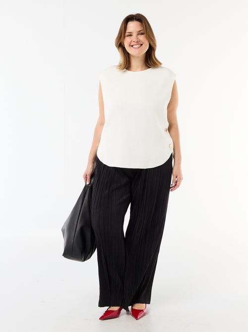 Pantaloni ampi elasticizzati a costine - Kiabi