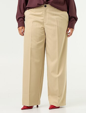 Pantalone ampio a vita alta con cintura e passanti