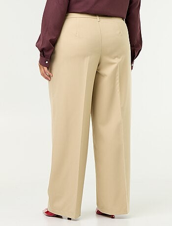 Pantalone ampio a vita alta con cintura e passanti