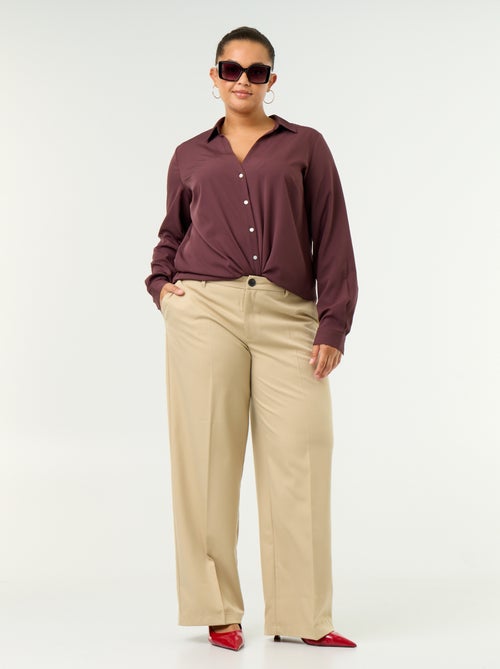 Pantaloni ampi fluidi a tinta unita - Kiabi Pantaloni ampi fluidi a tinta unita - Kiabi