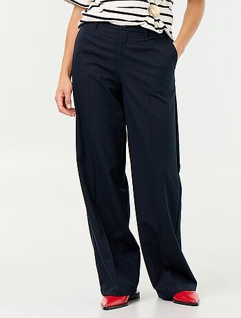 Pantalone ampio a vita alta con cintura e passanti