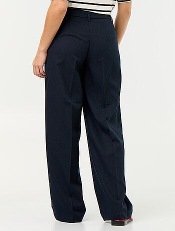 Pantalone ampio a vita alta con cintura e passanti
