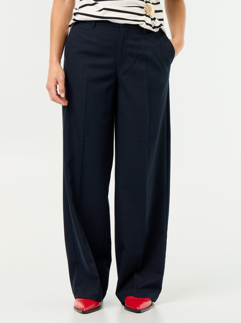 Pantaloni ampi fluidi a tinta unita Blu - Kiabi