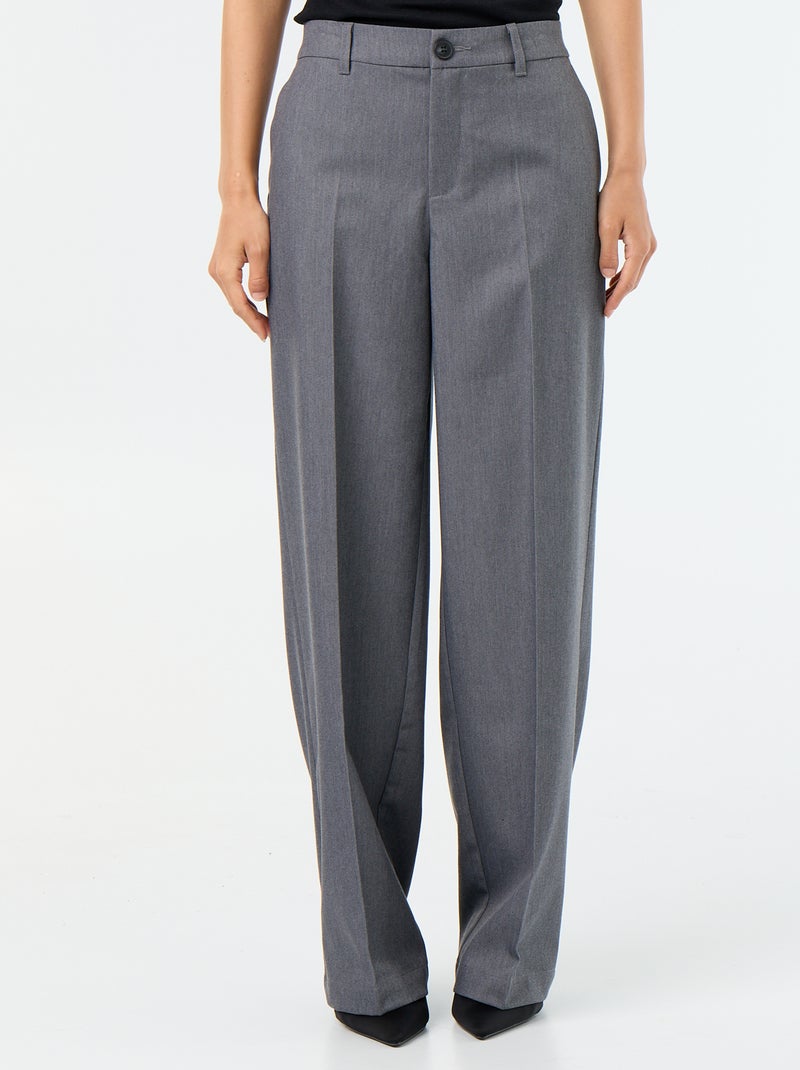 Pantaloni ampi fluidi a tinta unita Grigio - Kiabi