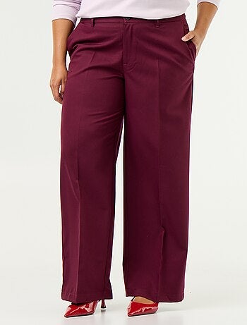 Pantalone ampio a vita alta con cintura e passanti