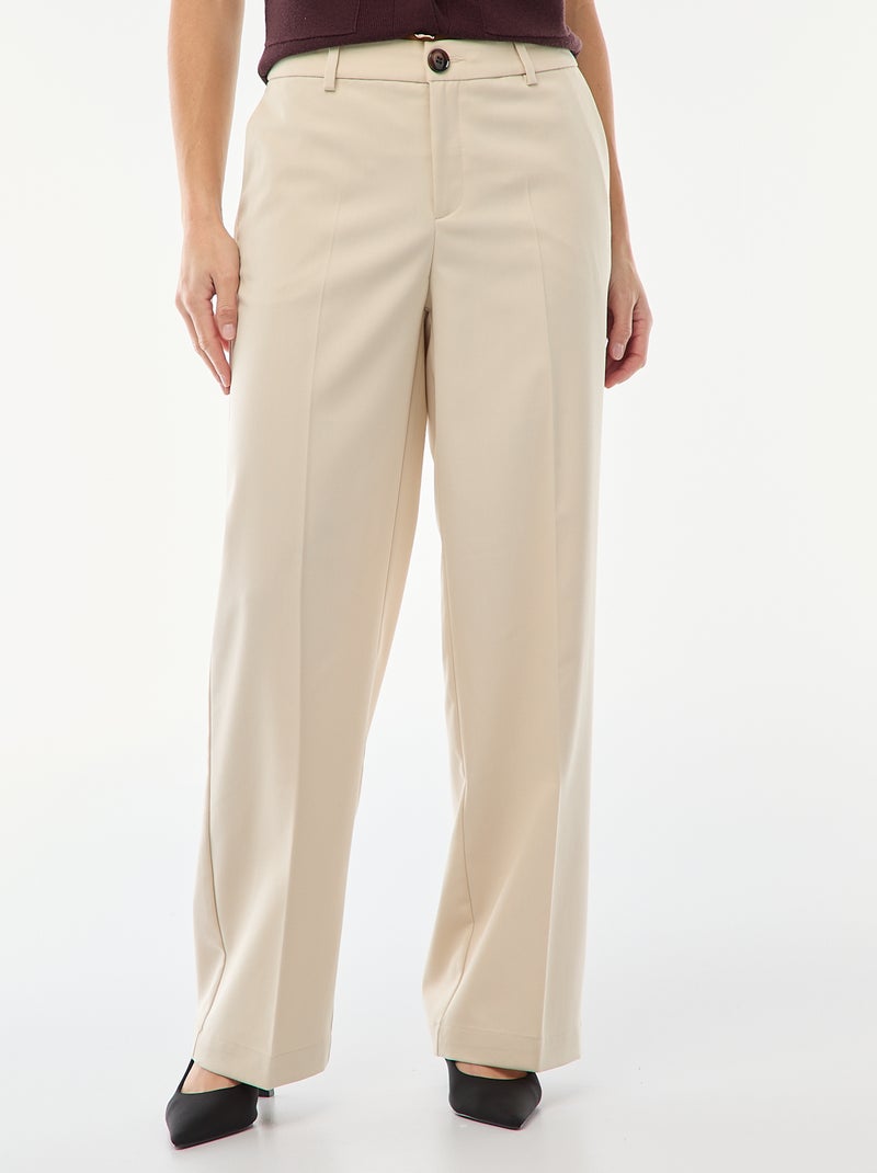 Pantaloni ampi fluidi tinta unita Beige - Kiabi