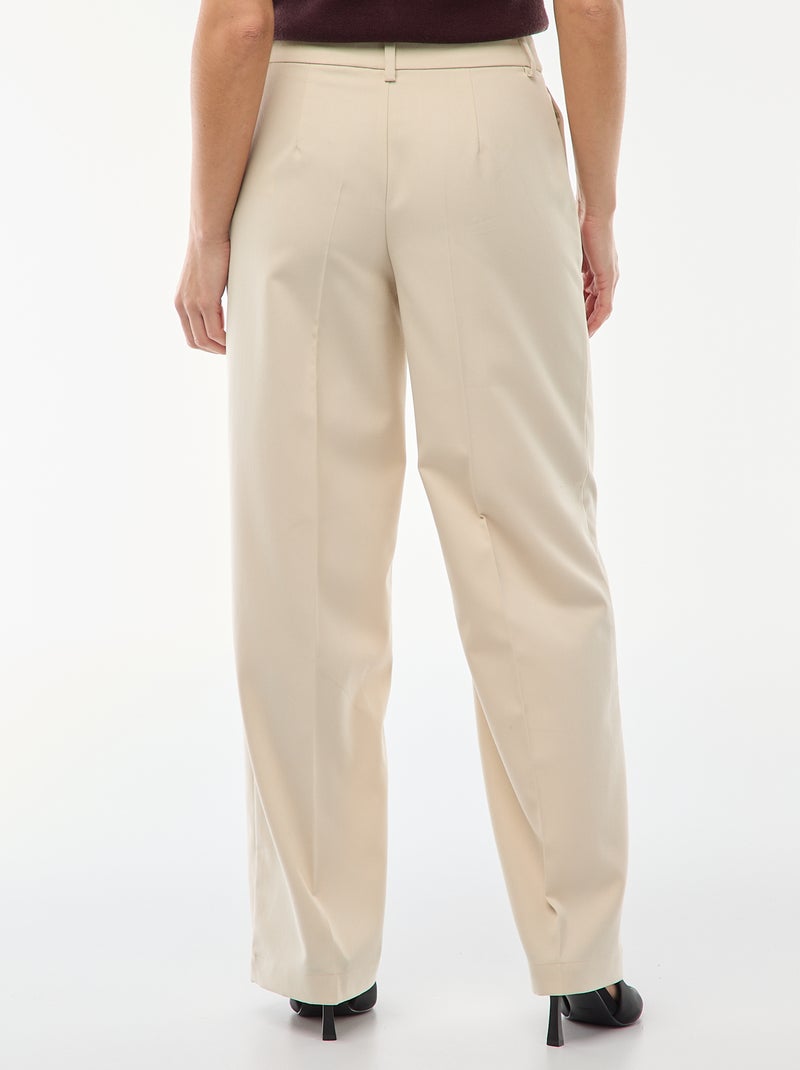 Pantaloni ampi fluidi tinta unita Beige - Kiabi