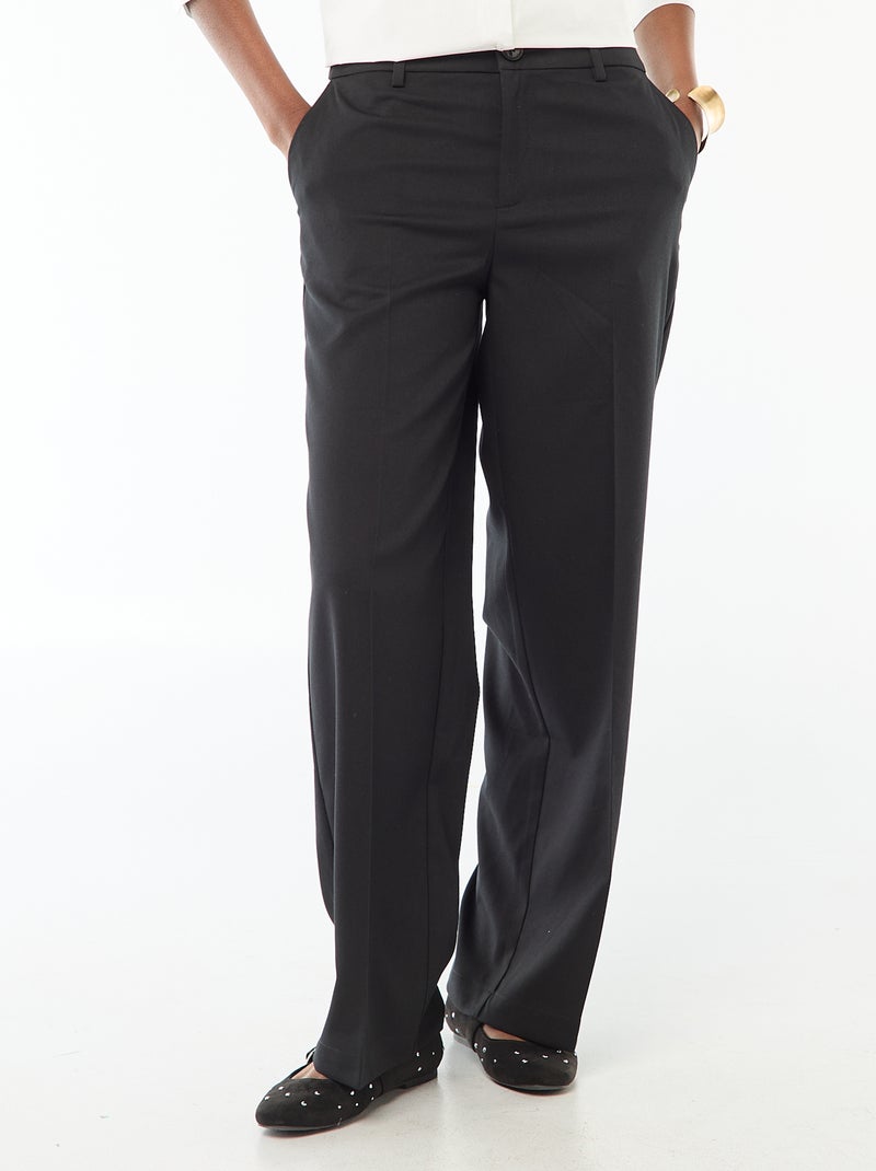 Pantaloni ampi fluidi tinta unita Nero - Kiabi