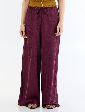 Pantalone largo in maglia da donna