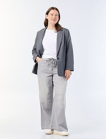 Pantaloni ampi in denim con cintura da annodare