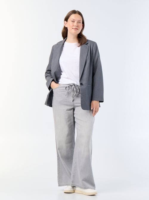 Pantaloni ampi in denim con cintura da annodare - Kiabi