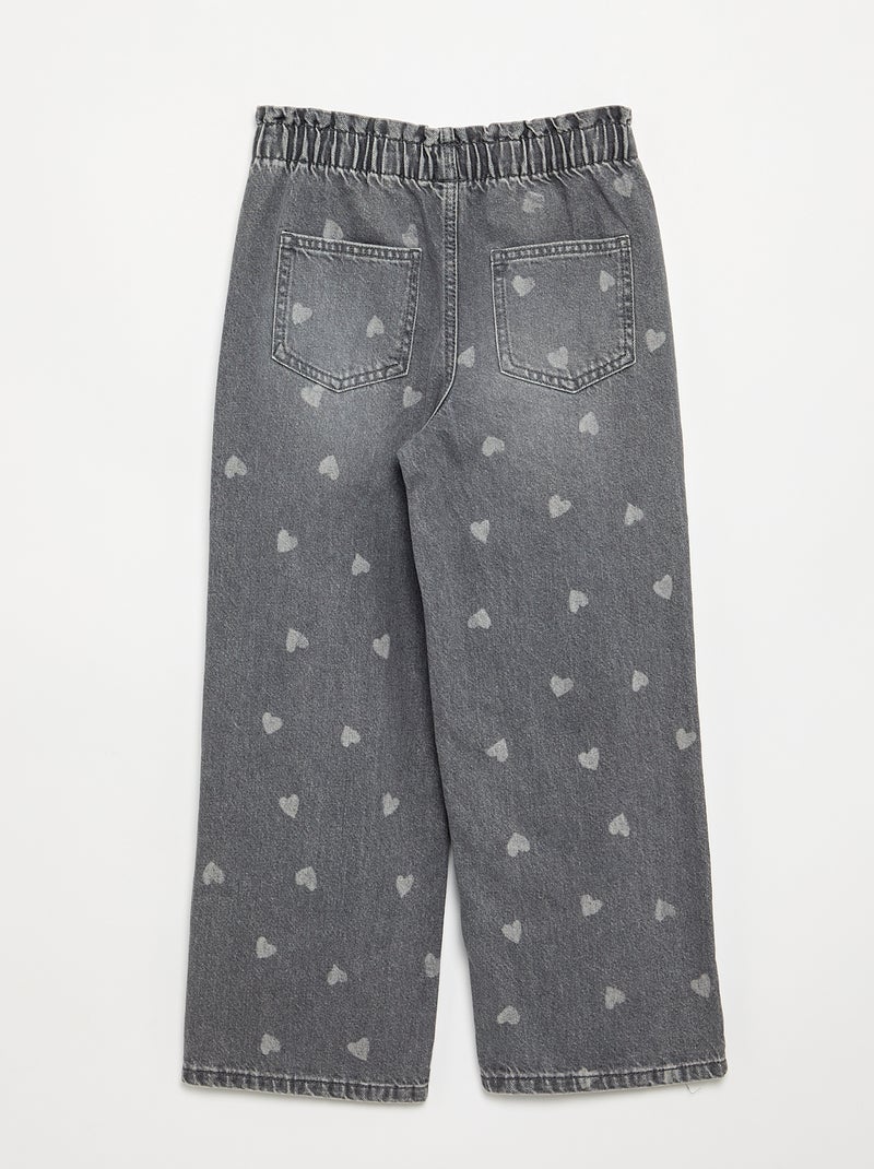 Pantaloni ampi in denim Grigio - Kiabi