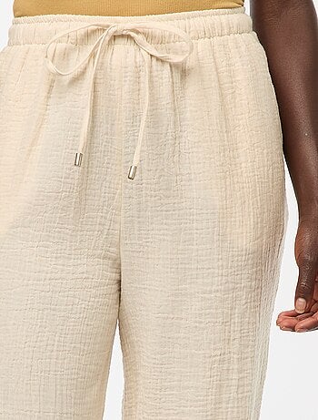 Pantaloni ampi in garza di cotone