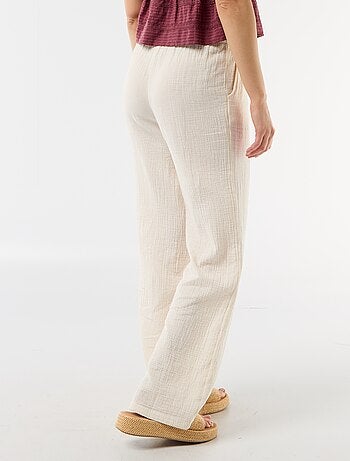 Pantaloni ampi in garza di cotone
