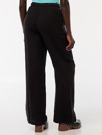 Pantaloni ampi in garza di cotone