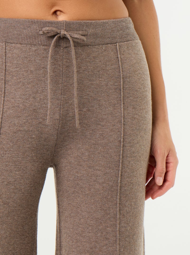 Pantaloni ampi in maglia Beige - Kiabi
