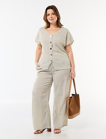 Pantaloni ampi in maglia crêpe