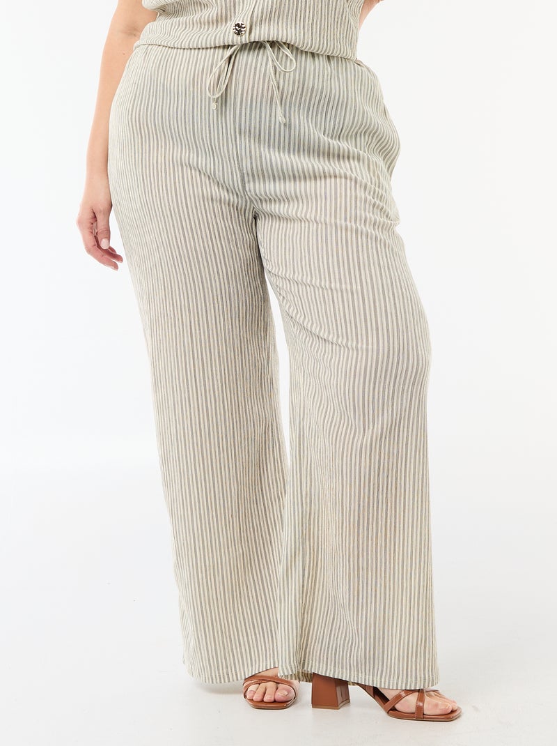 Pantaloni ampi in maglia crêpe Bianco - Kiabi