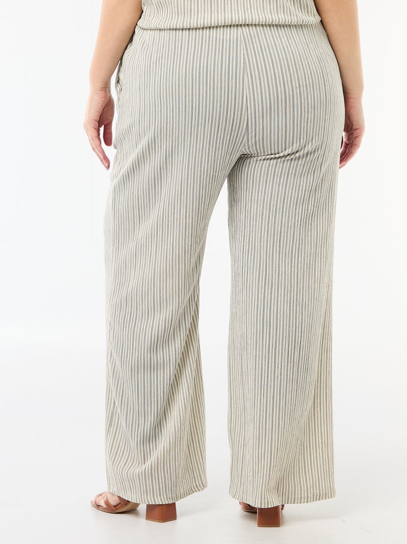 Pantaloni ampi in maglia crêpe Bianco - Kiabi