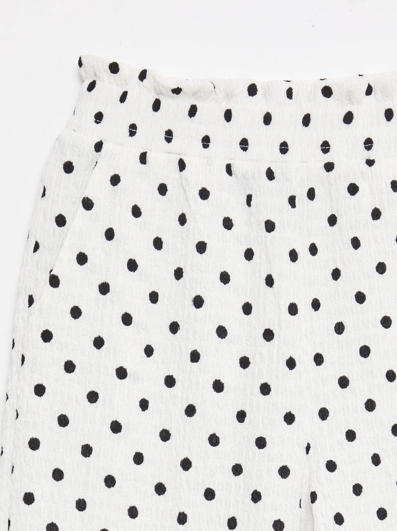 Pantaloni ampi in maglia crêpe Bianco - Kiabi