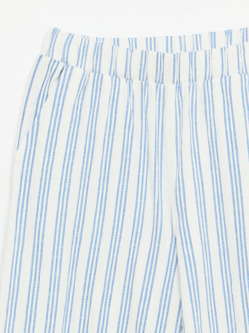 Pantaloni ampi in maglia crêpe Bianco - Kiabi