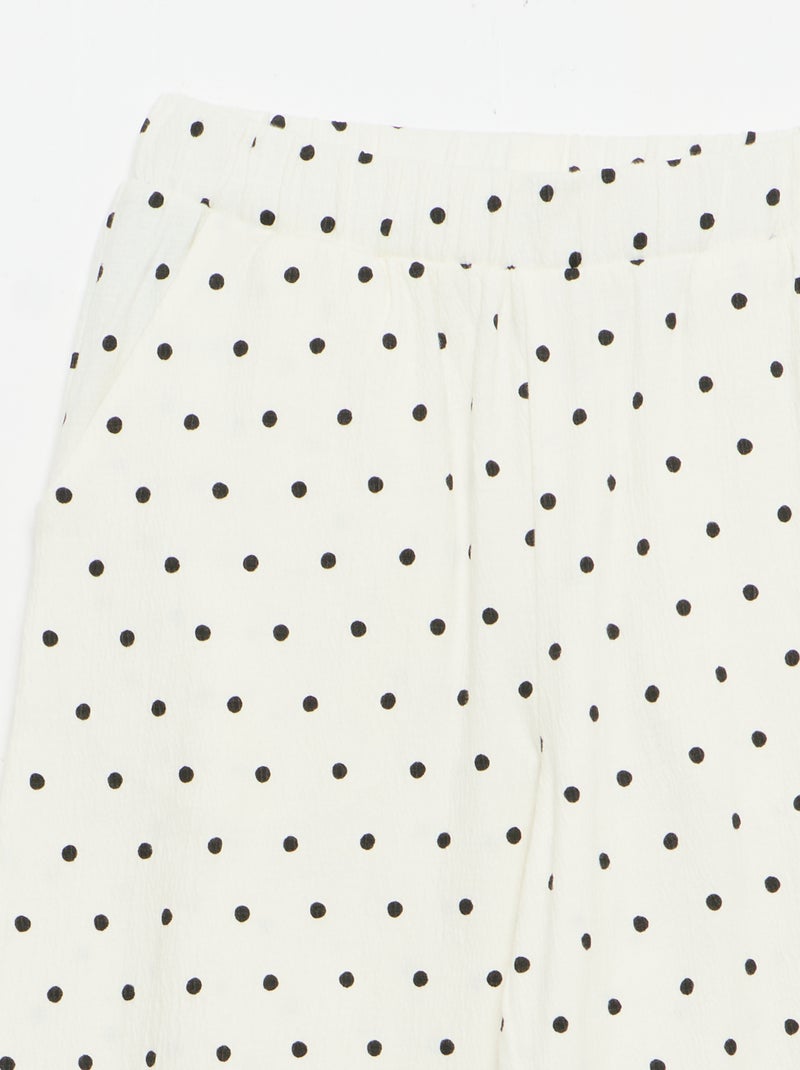 Pantaloni ampi in maglia crêpe Bianco - Kiabi