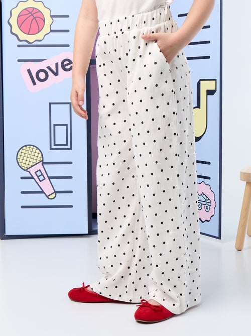 Pantaloni ampi in maglia crêpe - Kiabi