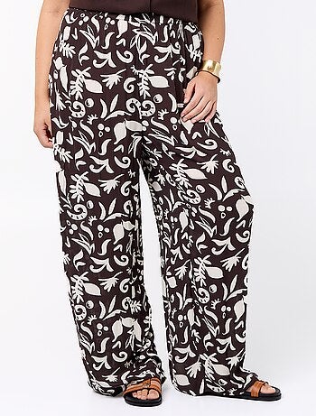 Pantaloni ampi in maglia crêpe