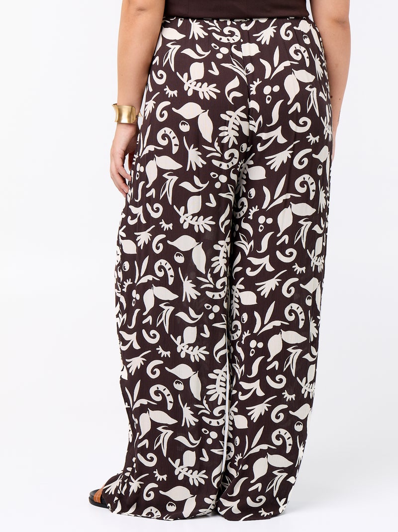 Pantaloni ampi in maglia crêpe Blu - Kiabi