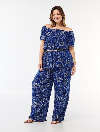 Pantaloni ampi in maglia crêpe