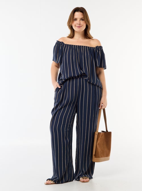 Pantaloni ampi in maglia crêpe - Kiabi