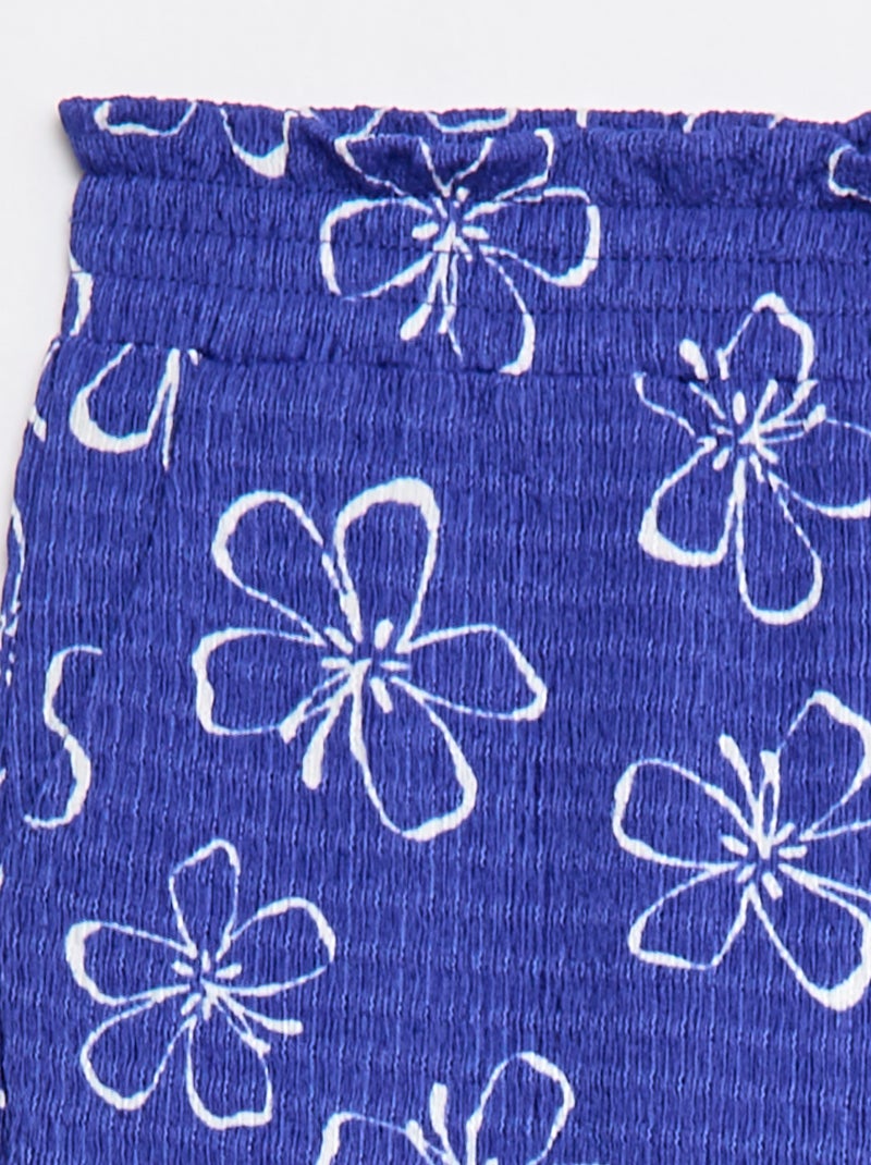 Pantaloni ampi in maglia crêpe Blu - Kiabi