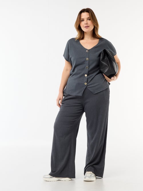 Pantaloni ampi in maglia crêpe - Kiabi
