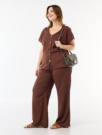 Pantaloni ampi in maglia crêpe