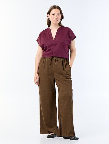 Pantaloni ampi in maglia crêpe