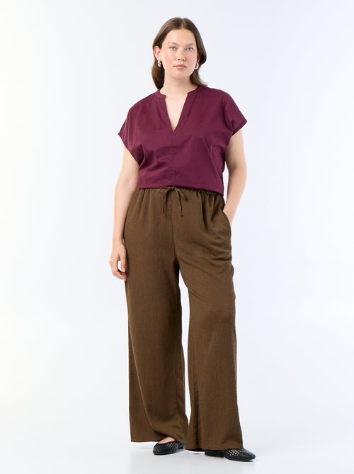 Pantaloni ampi in maglia crêpe - Kiabi Pantaloni ampi in maglia crêpe - Kiabi