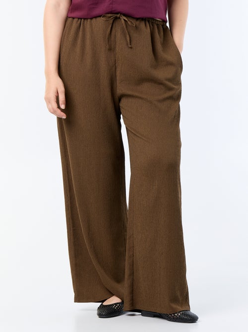 Pantaloni ampi in maglia crêpe - Kiabi Pantaloni ampi in maglia crêpe - Kiabi