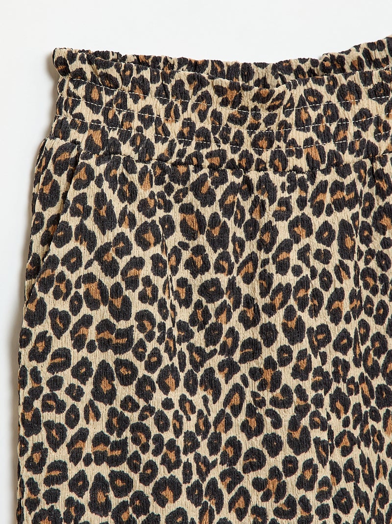 Pantaloni ampi in maglia crêpe Marrone - Kiabi