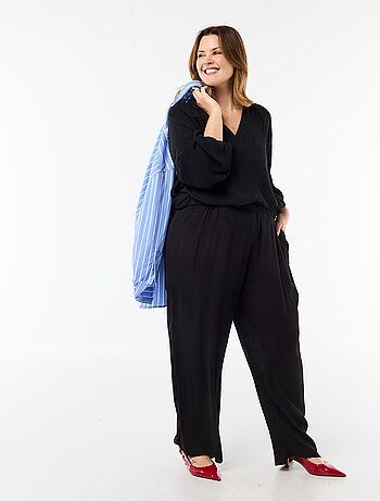 Pantaloni ampi in maglia crêpe