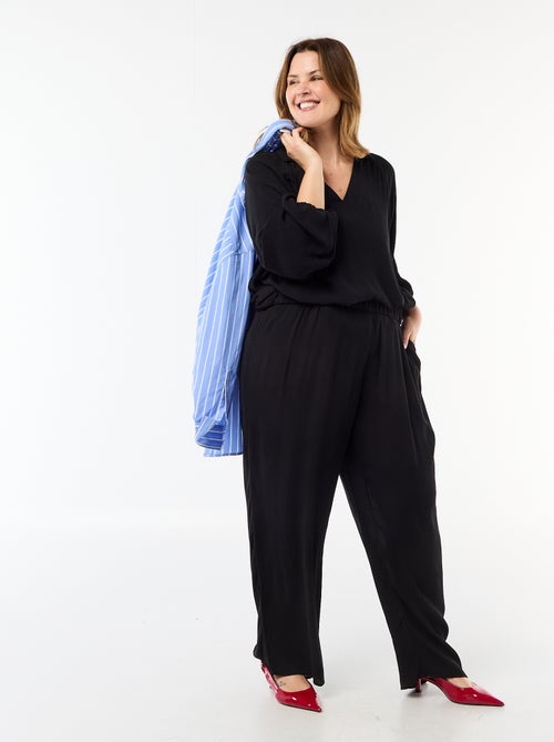 Pantaloni ampi in maglia crêpe - Kiabi